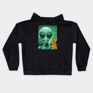 Alien Bitcoin Collectors Mars Invasion Sci-fi Kids Hoodie